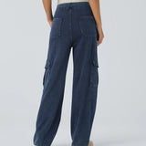 Ella | Pantalon cargo élastique taille haute