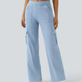 Ella | Pantalon cargo élastique taille haute