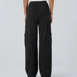 Ella | Pantalon cargo élastique taille haute