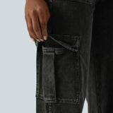 Ella | Pantalon cargo élastique taille haute