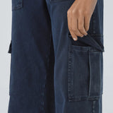 Ella | Pantalon cargo élastique taille haute