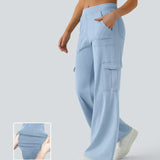 Ella | Pantalon cargo élastique taille haute