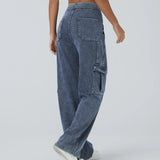 Ella | Pantalon cargo élastique taille haute