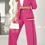 Ensemble Tailleur Sportif avec Blazer et Pantalons Amples