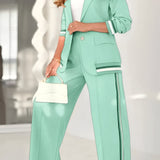 Ensemble Tailleur Sportif avec Blazer et Pantalons Amples