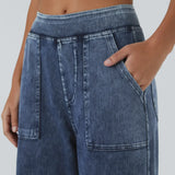 Ella | Pantalon cargo élastique taille haute