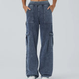 Ella | Pantalon cargo élastique taille haute