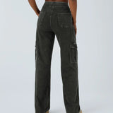 Ella | Pantalon cargo élastique taille haute