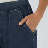 Ella | Pantalon cargo élastique taille haute