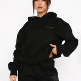 Ensemble de Sweat à Capuche Oversize pour Femmes – Ensemble de Sport Confortable avec Détails Graphiques