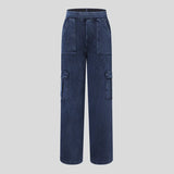 Ella | Pantalon cargo élastique taille haute