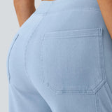 Ella | Pantalon cargo élastique taille haute