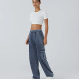 Ella | Pantalon cargo élastique taille haute