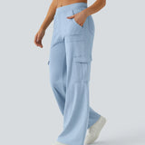 Ella | Pantalon cargo élastique taille haute