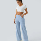 Ella | Pantalon cargo élastique taille haute