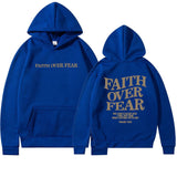 Hoodie Graphique "Faith Over Fear" avec Impression Inspirante au Dos