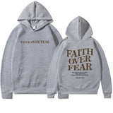 Hoodie Graphique "Faith Over Fear" avec Impression Inspirante au Dos