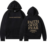 Hoodie Graphique "Faith Over Fear" avec Impression Inspirante au Dos