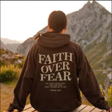 Hoodie Graphique "Faith Over Fear" avec Impression Inspirante au Dos