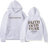 Hoodie Graphique "Faith Over Fear" avec Impression Inspirante au Dos
