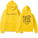 Hoodie Graphique "Faith Over Fear" avec Impression Inspirante au Dos