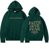 Hoodie Graphique "Faith Over Fear" avec Impression Inspirante au Dos